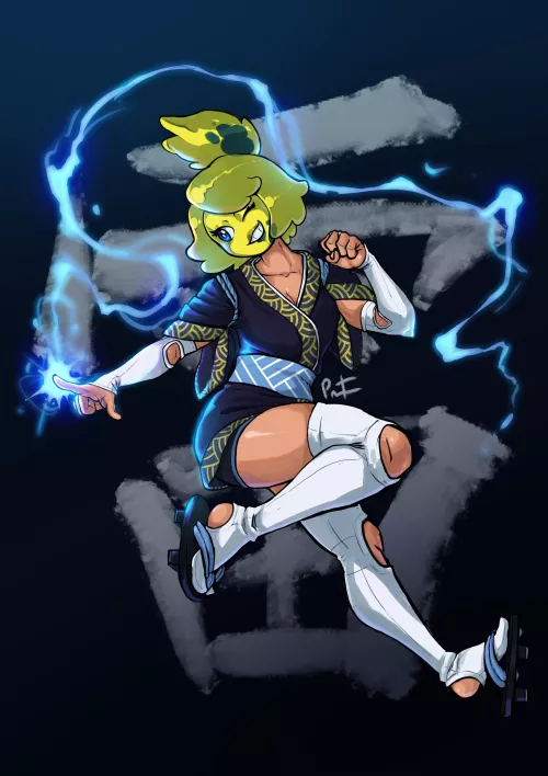 Yoki an energetic slime girl(oc) - by me by peenortacus