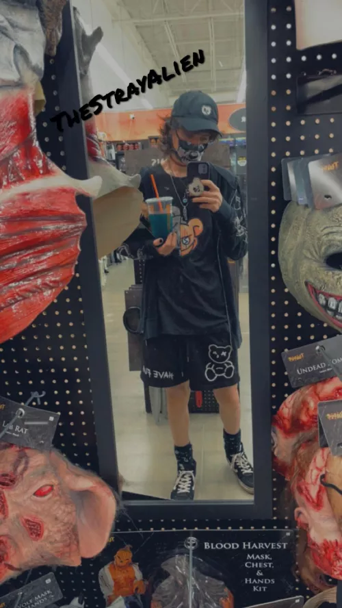 A femboyyy in spirit Halloween 🪞🧸 by TheStrayAlien