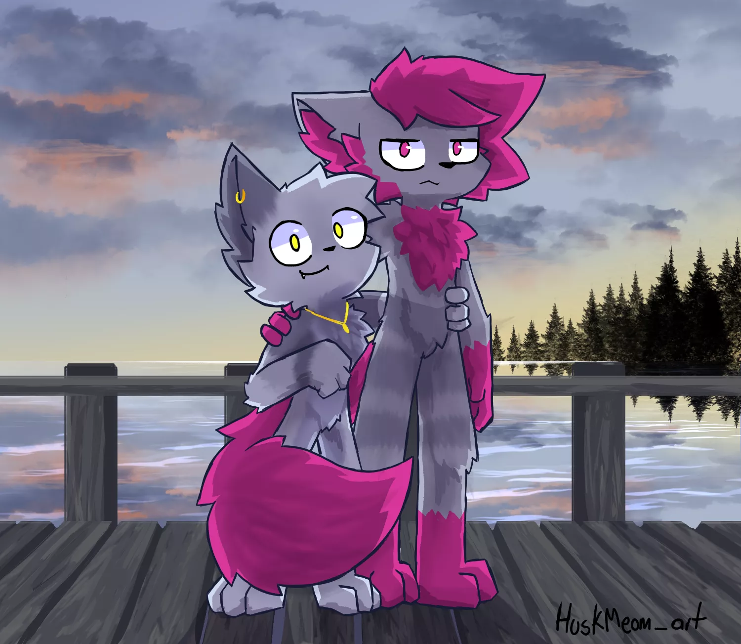 A wolf and a cat posted by MeowHusk