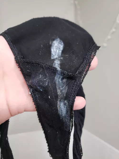 Black thong for the day got pretty creamy by naughtylittler