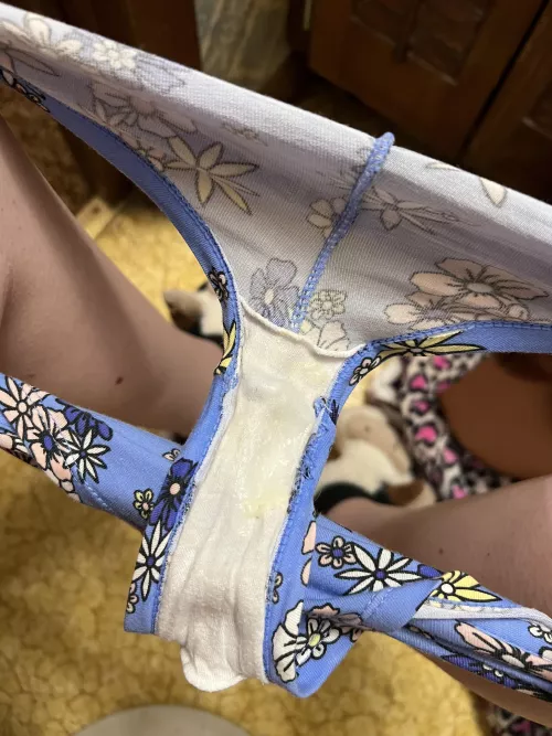Day 1 Has Been A Natural Very Creamy Delight In My Blue Floral Print Boyshort Panties! by Hopeful-Plan-5386