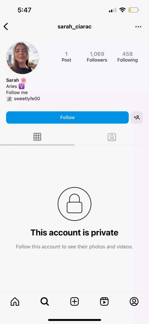 Hey, recently got blackmailed on instagram. They're sending my private photos around to all my followers can everyone please report the account. @sarah_ciarac by Salty-Lawyer-2000