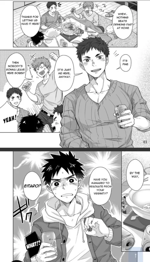 LF Mono Source: “Whew, nothing beats a drinking party at home” “Thanks for letting us have it here!” “It’s fine” “Its just me here, anyway.” “Then nobody’s gonna leave here sober!” “By the way,” “Have you managed to graduate by ballsinmyfacefr