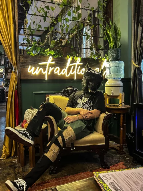 showing off his new outfit by Protogen_Enthusiast