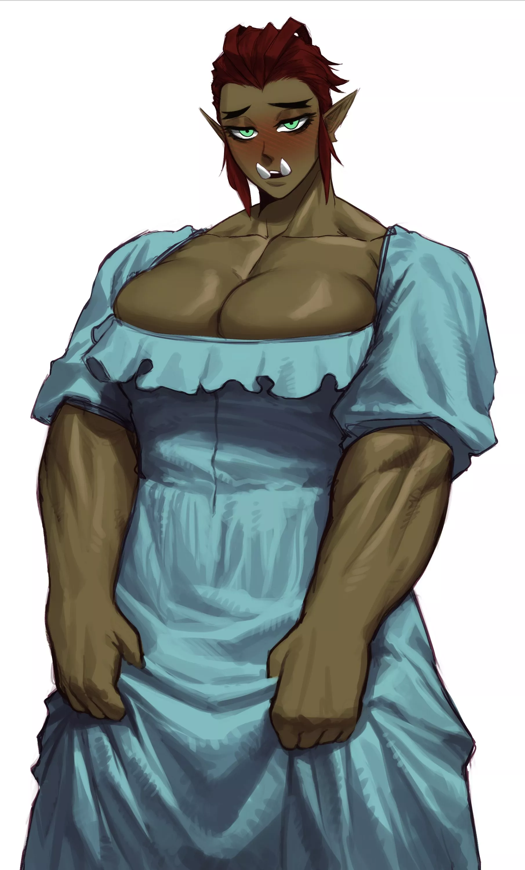 Shy orc lady in a dress (Sotchosis) posted by Lusty_Commissar