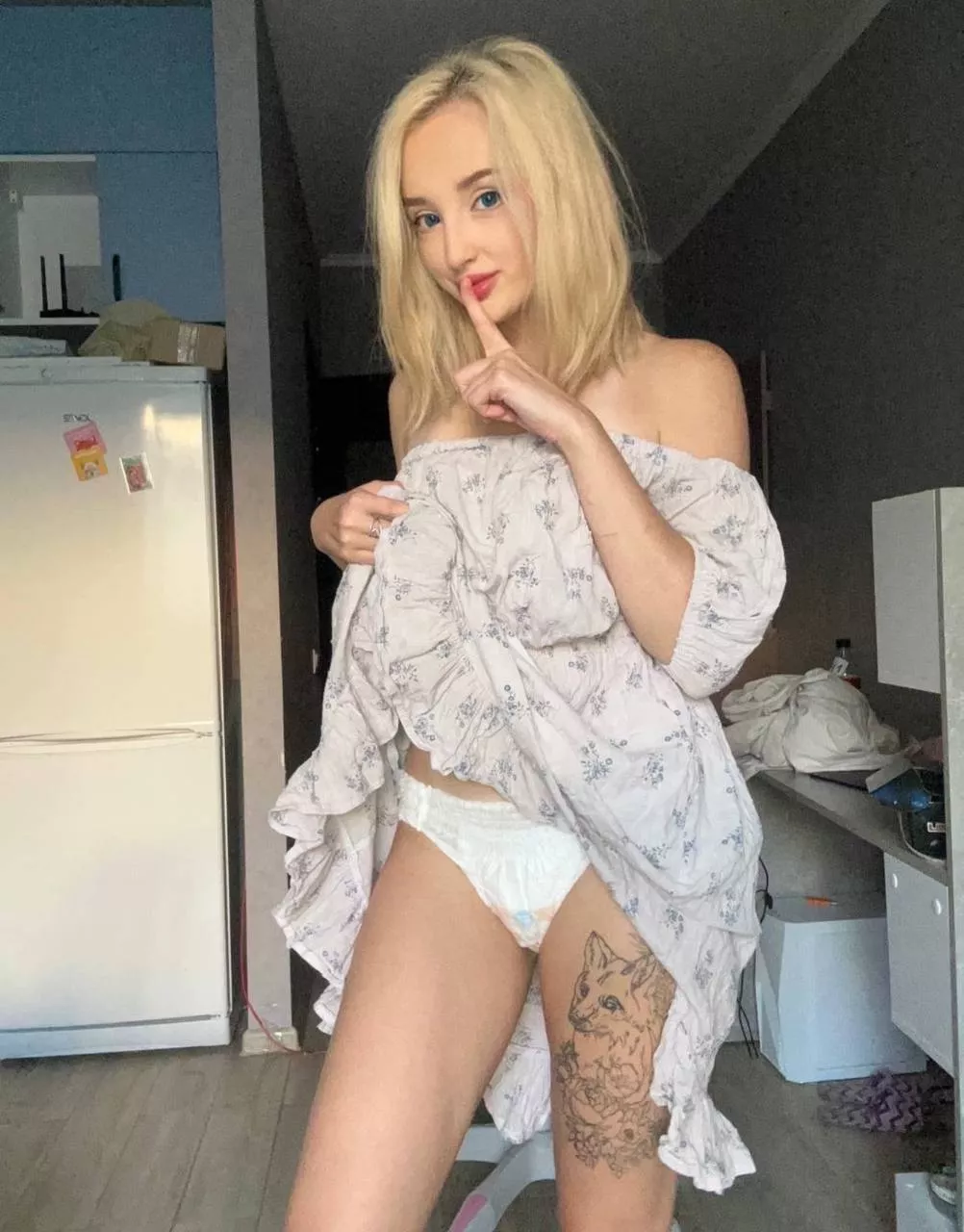 Trying my hardest to not make any sound while you change me ;) posted by trilxs