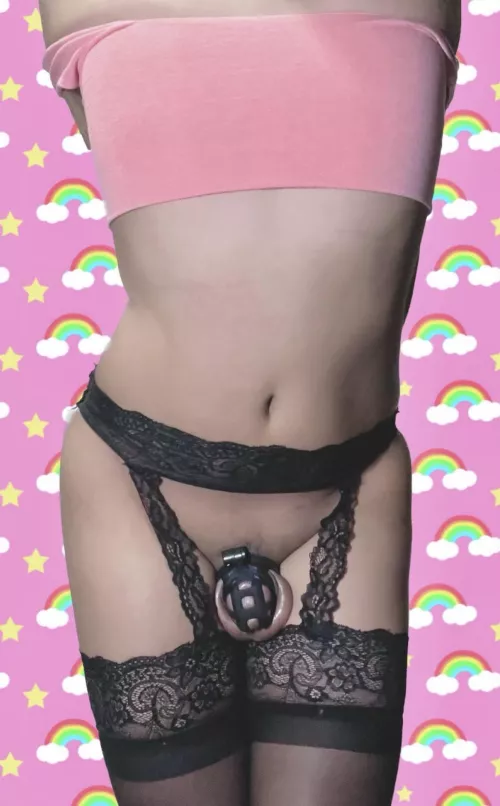 Do you think my clitty is small enough in this cage or should I go smaller? by JasmineLockedSissy