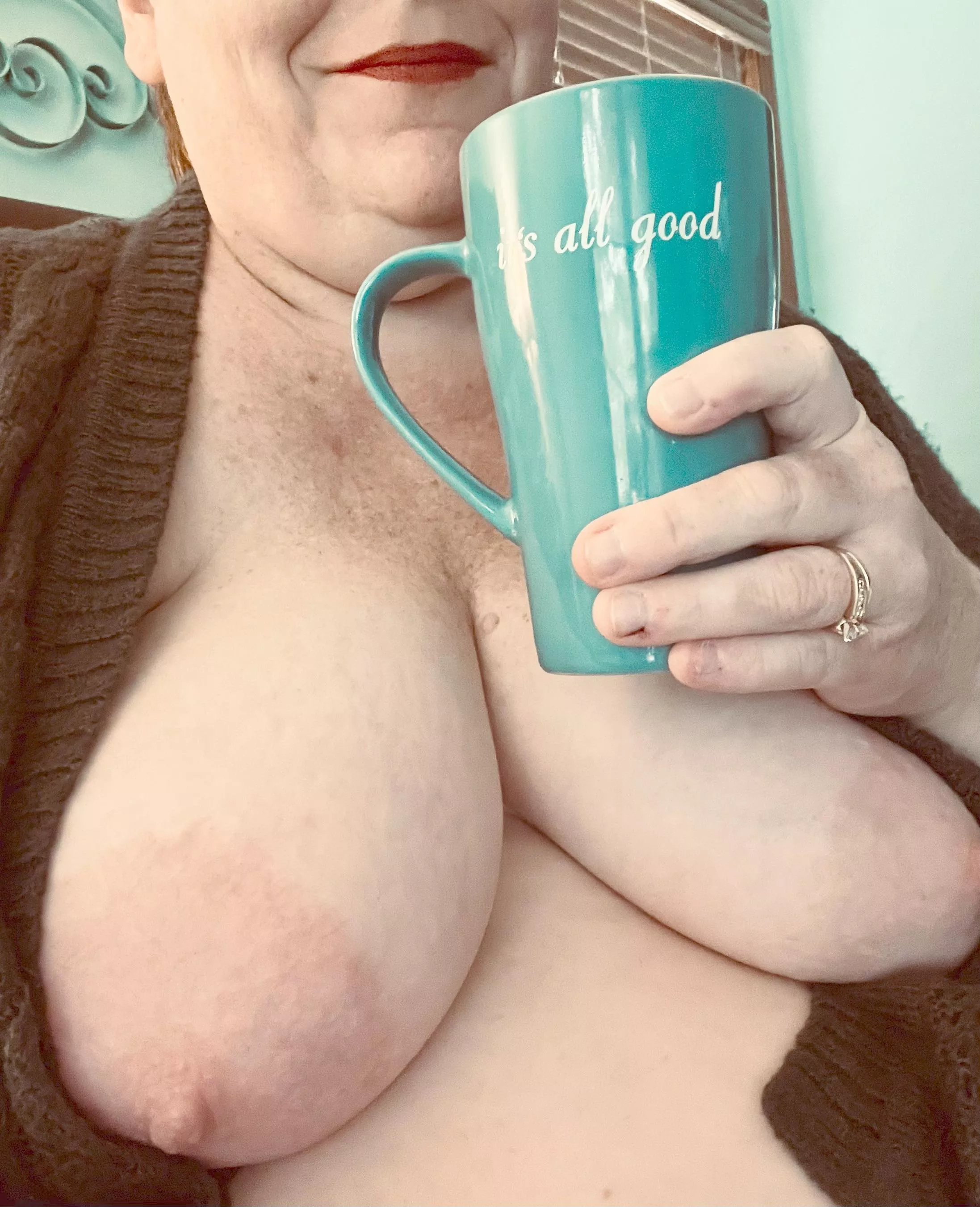 Getting on the boobs/cardigan/coffee train today. posted by coffeelovingmama