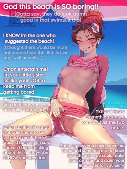 Hooking up with your Little Sister at the beach [F] [Incest] [Public] [Gender Neutral Pov] [Inner Thoughts] (Artist: Pandami) by Salem-Sins