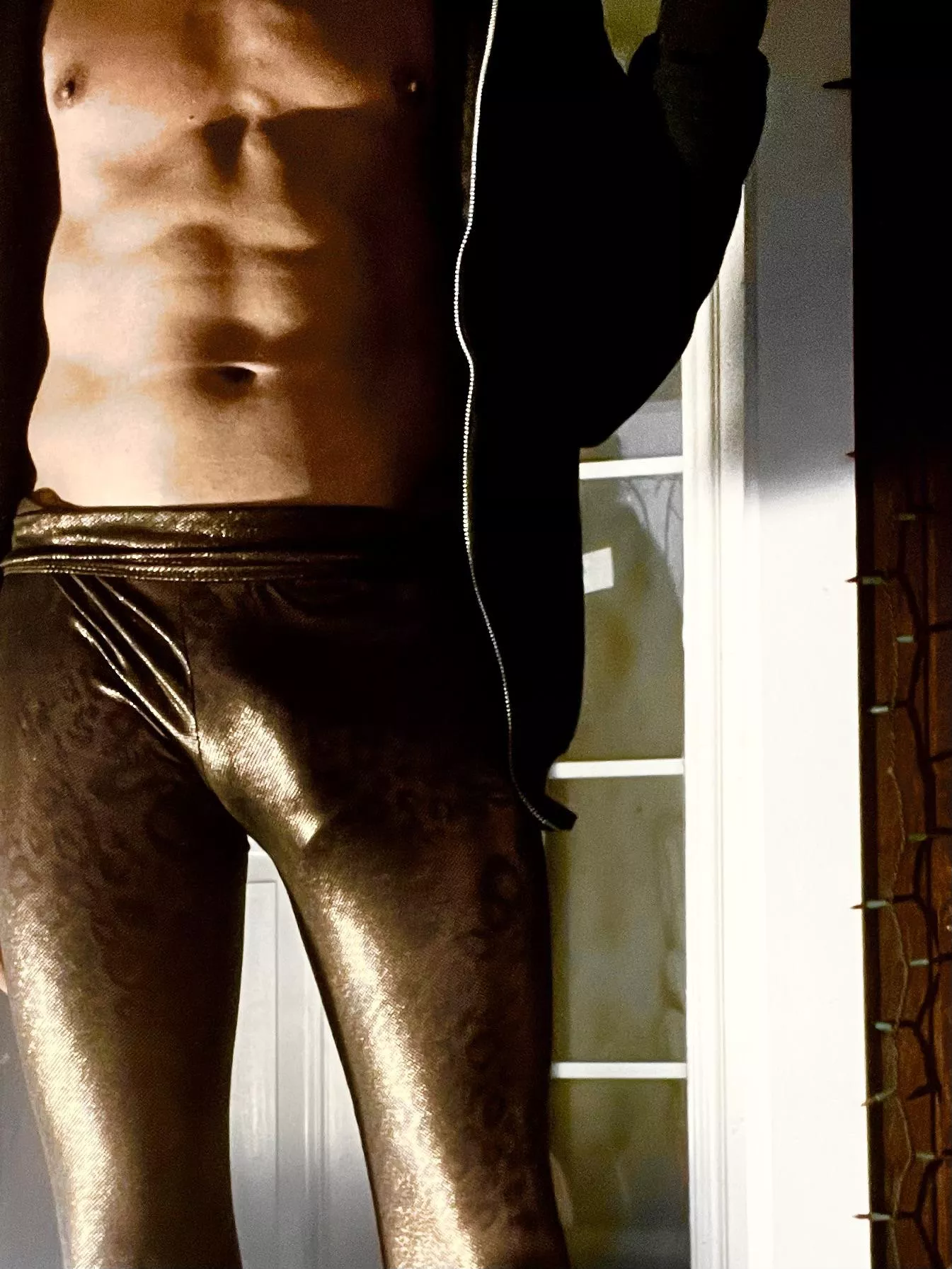 Leopard metallic leggings posted by ChrisGliderXX