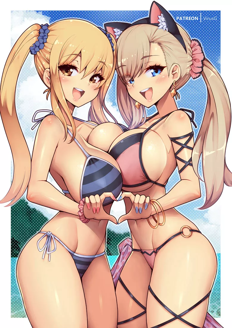 Lucy Heartfilia and Rebecca Bluegarden (Fairy Tail, Edens Zero) posted by SirRadaRada