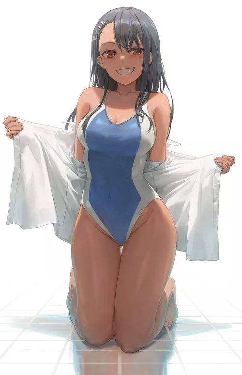 Nagatoro Hayase Shows Off her Body in Two-tone Swimsuit [Ijiranaide Nagatoro-san] (Free Style) by ecchi_neko