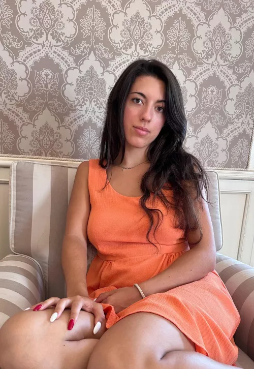 orange dress & no bra will always be cute F19 by little__devill