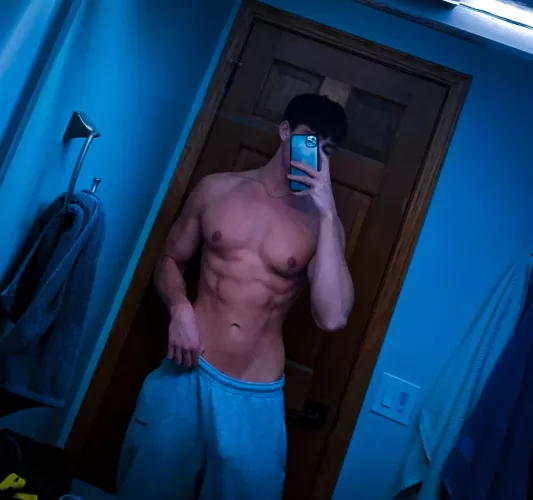 Should I pull the grey sweats down by flamedair7