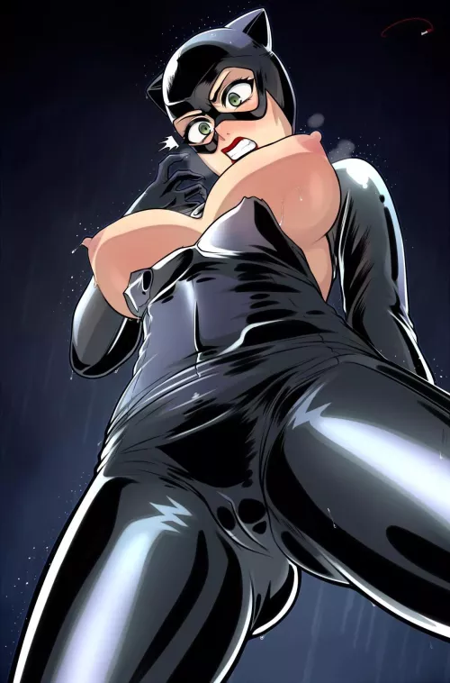 Catwoman wardrobe malfunction (AldhaRoku) [DC Comics, Catwoman] by bavaricus1