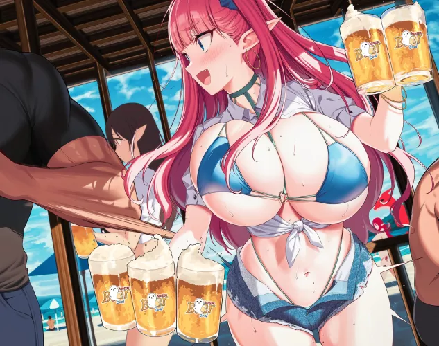 Elf servig up beer [Artist Original] by TotalyNotMrUniverse