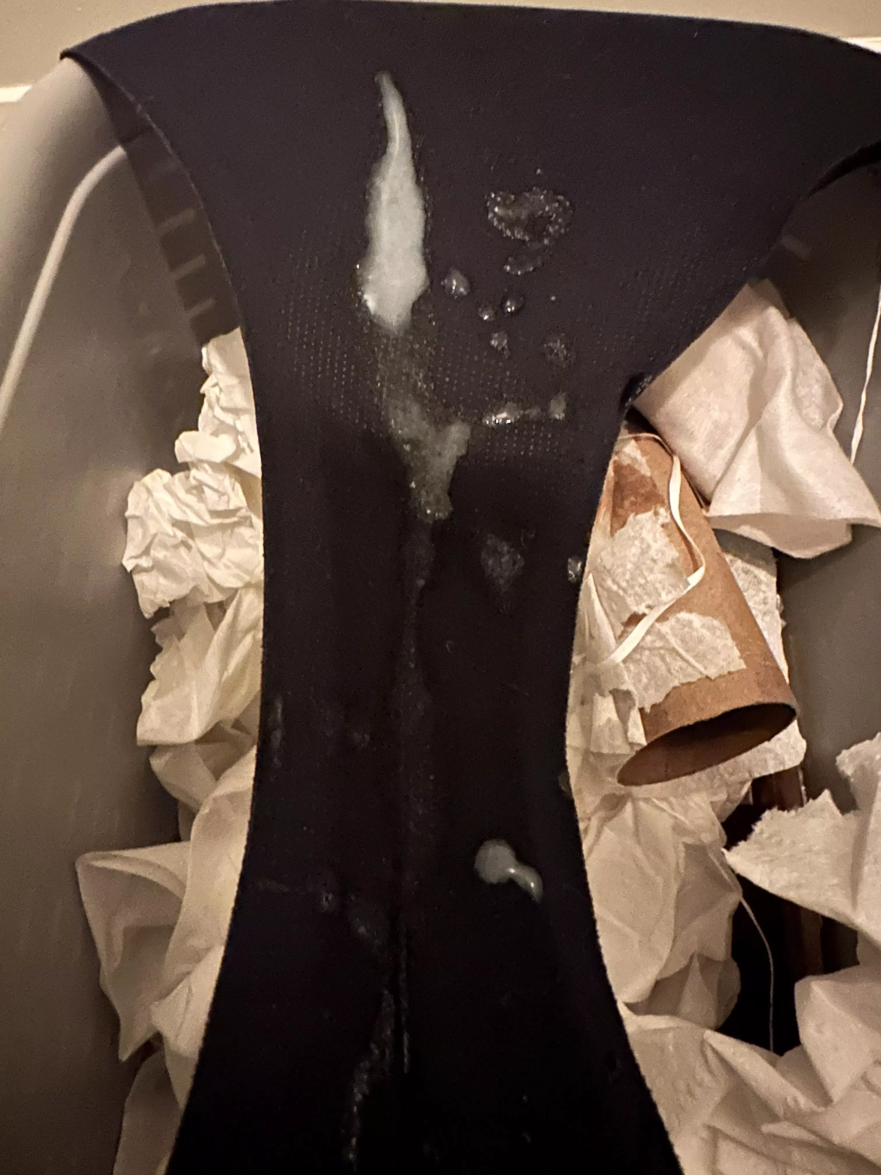 He spread my panties over his garbage can and aimed for my stinky gusset posted by Hesitant-Housewife