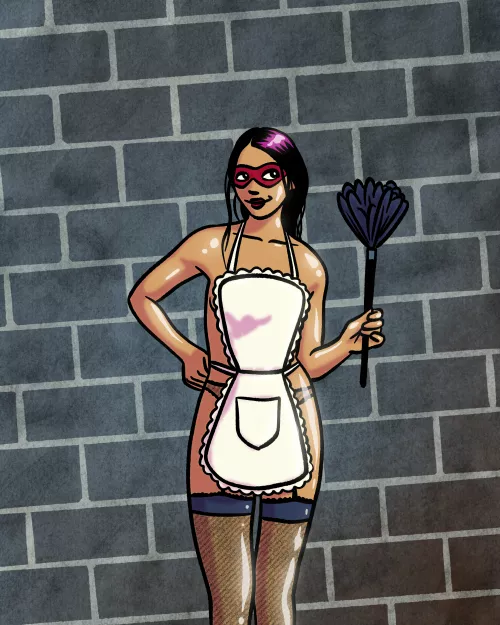 Superheroes always talk about wanting to clean up crime, but so few of them are willing to wear the maid's outfit... (OC) by LosieRose