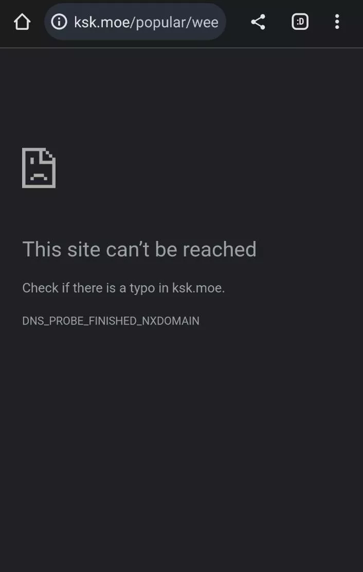 Yo is the Ksk.moe site down for y'all as well?? posted by YashWarden1769
