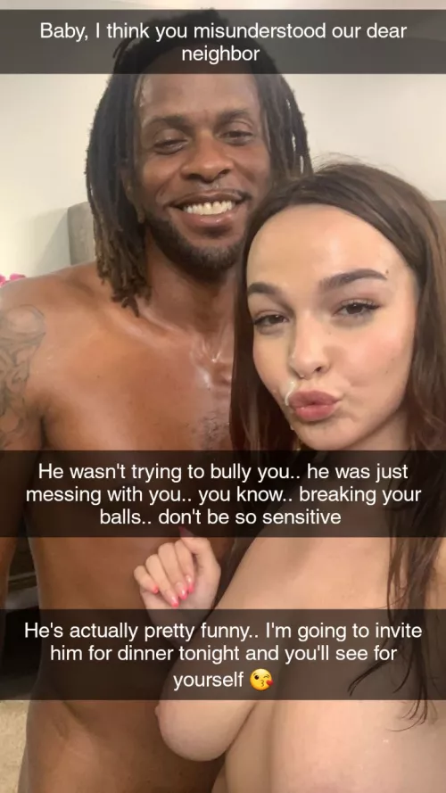 Your wife went to talk to the neighbor after he had bullied you and she found him pretty funny by guycaptions