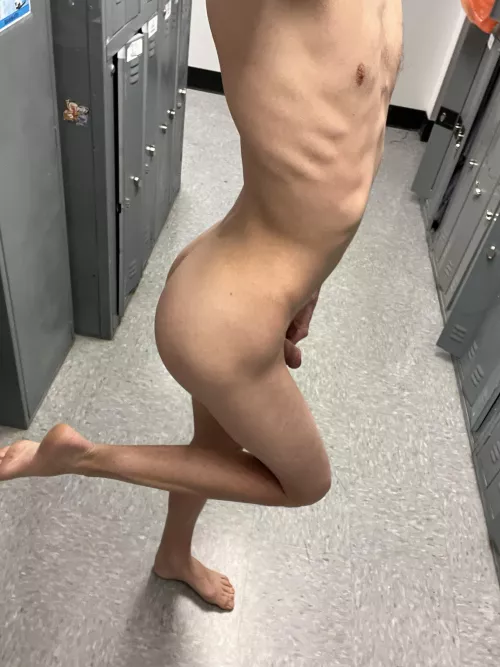 Birthday suit in the work locker room, hope I get caught ;) by loves_big_cock