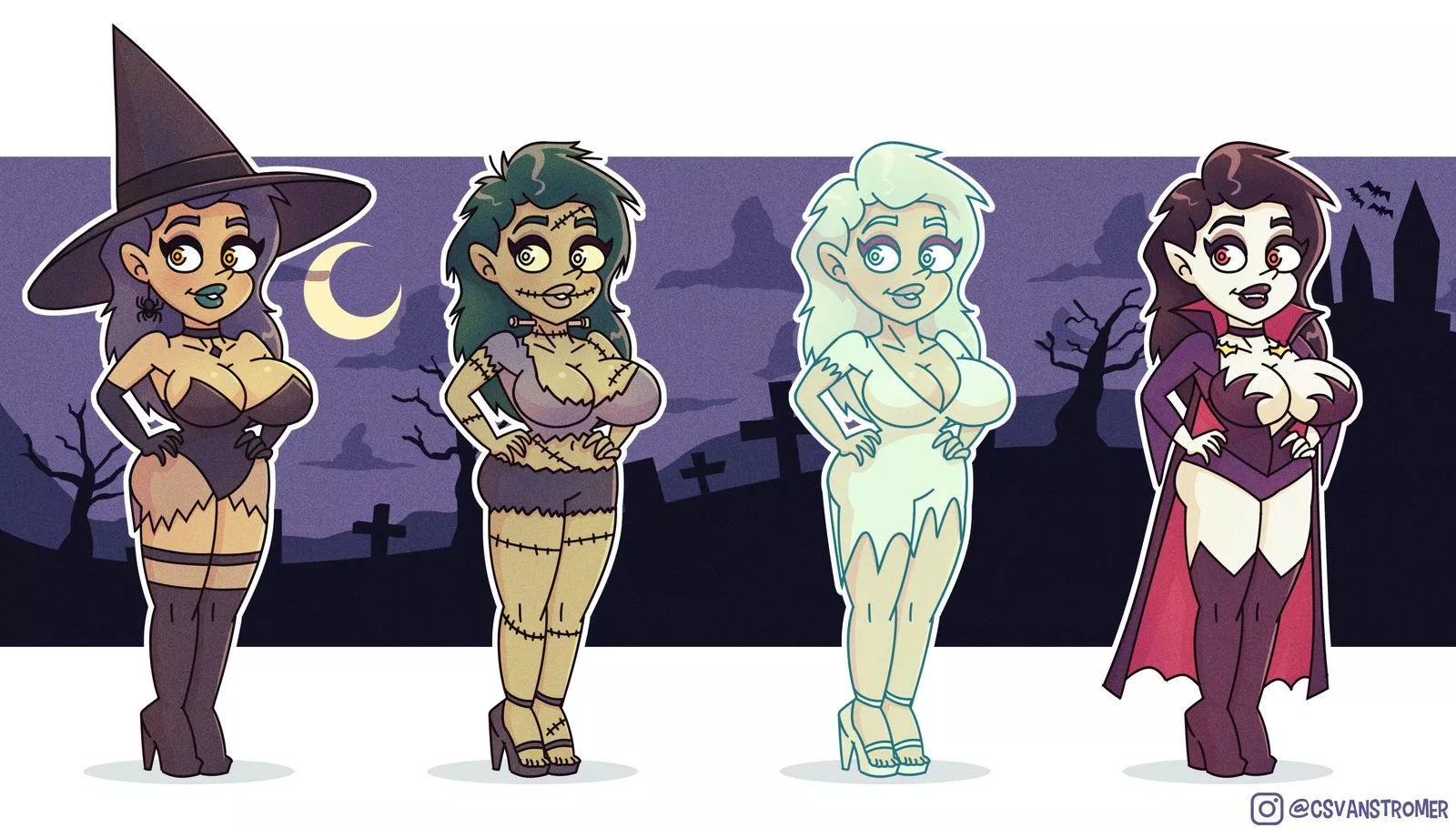 Figured I'd design some monstergirls, with it being the season and all. posted by csvanstromer