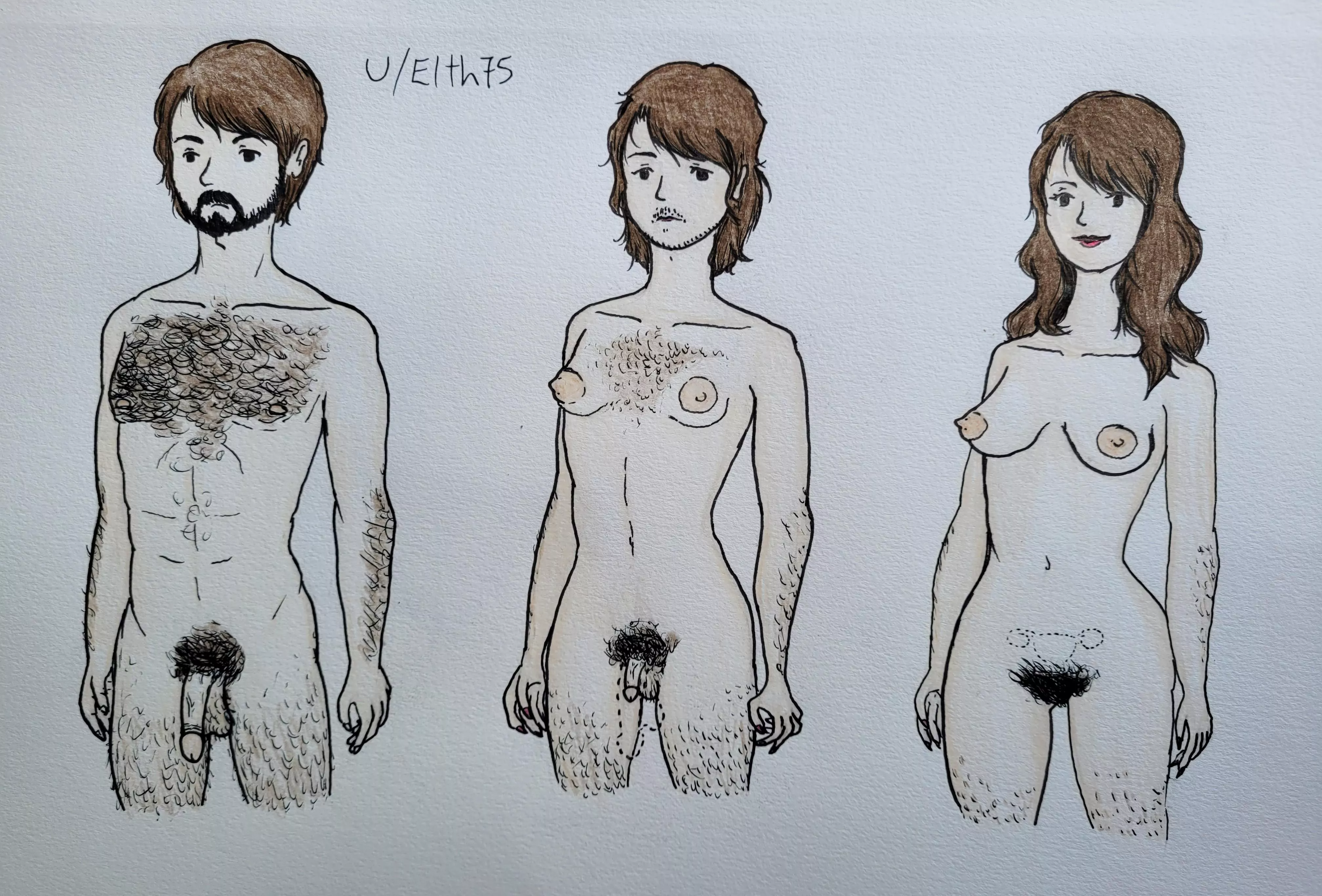 Hi! I did another gender swap hand drawing. I hope you enjoy It. posted by Puzzleheaded-Call684