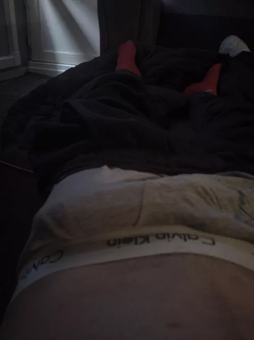 Laying down with a big bulge by Chemical-Worker-1224