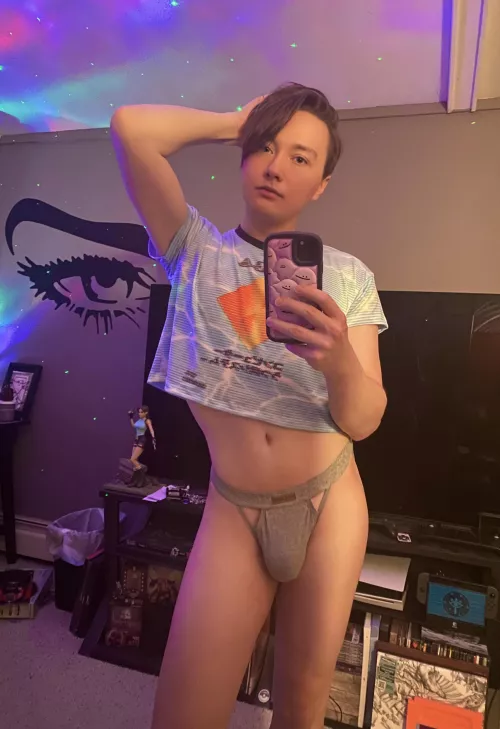 Wearing my new jockstrap. by itsjustinduh