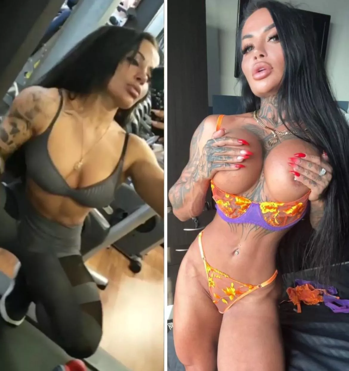 From hardcore bodybuilder to plastic bimbo muscle girl in 4 years posted by coedolsz