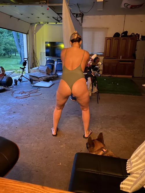 Practicing her golf swing by cupo12