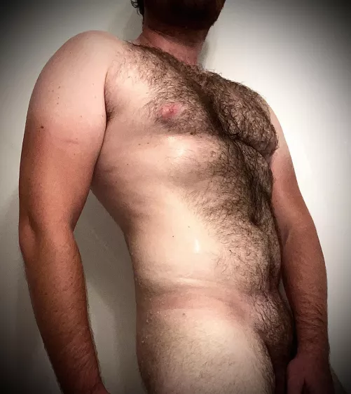 Well needed shower after a day on the tractor by LSMcKay