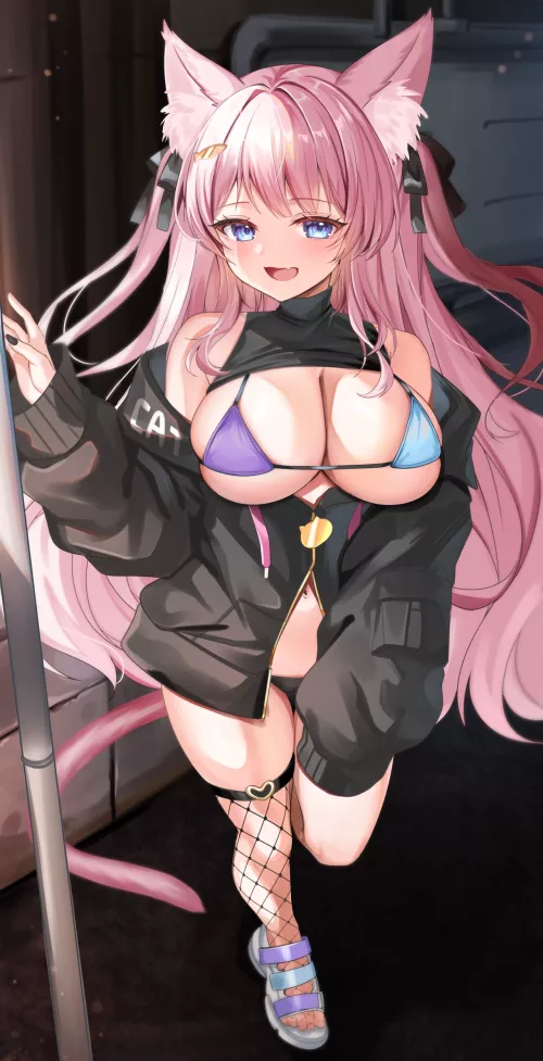 Busty pink kitty (ktsk_pachi) by FoehammersRvng