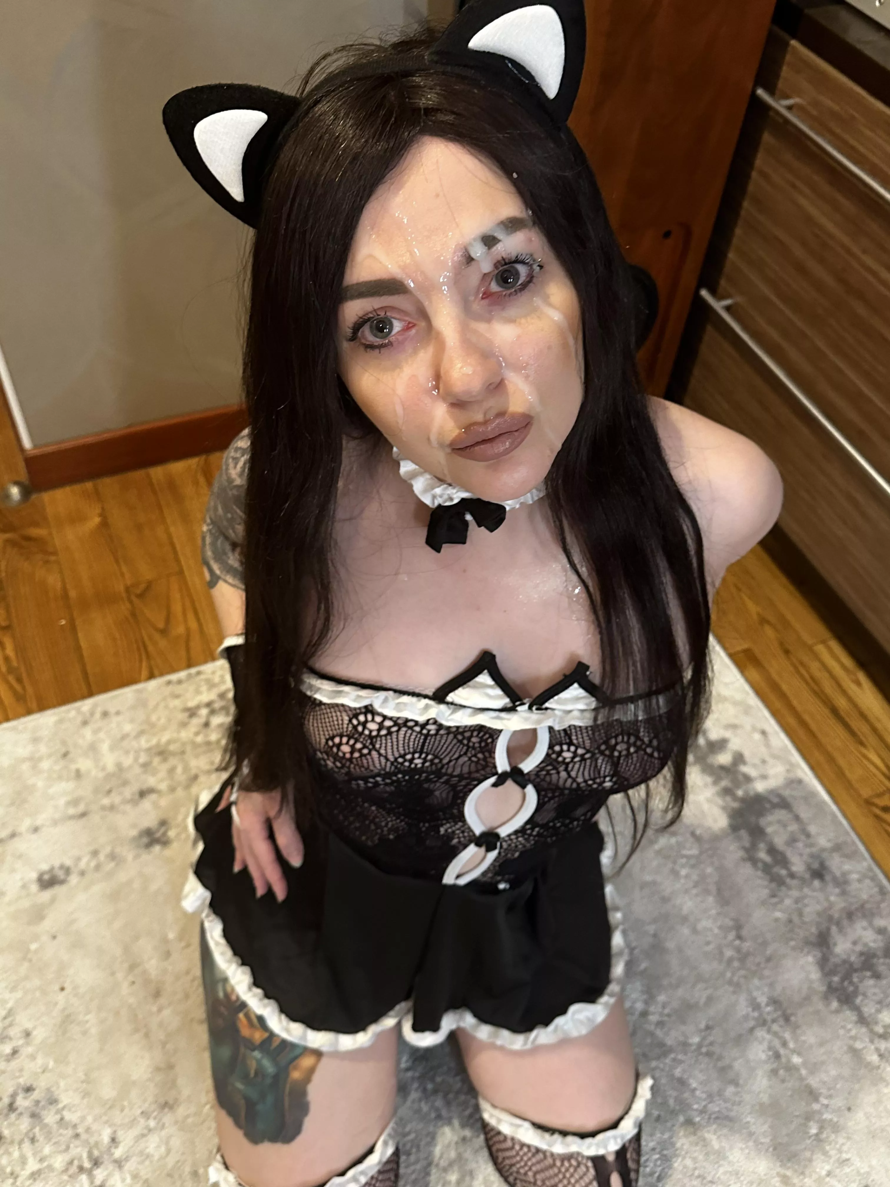 Cute kitty loves big facial posted by x_piece_of_me