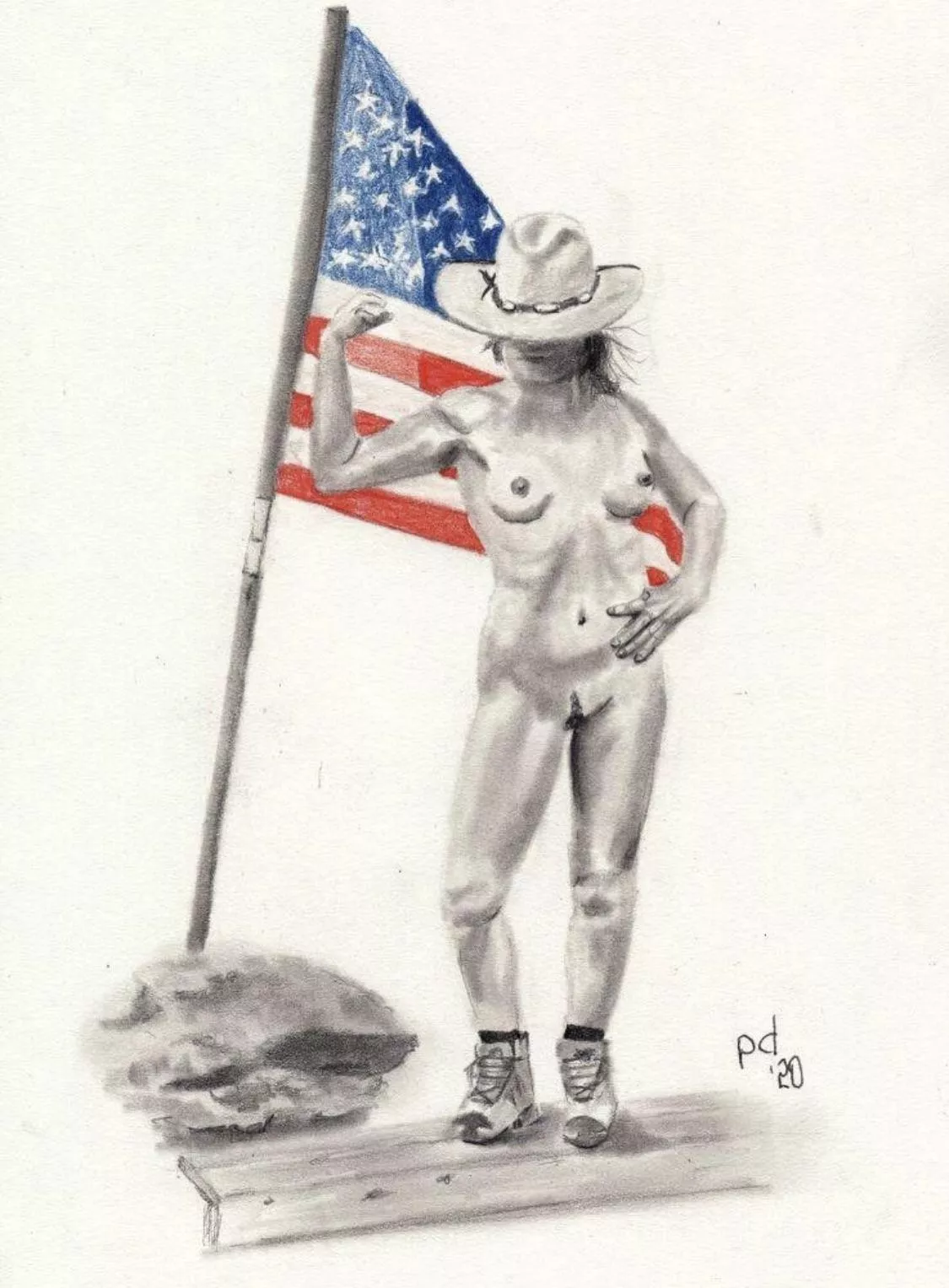 Drawing for a Redditor friend…’Merica indeed posted by peedee8182
