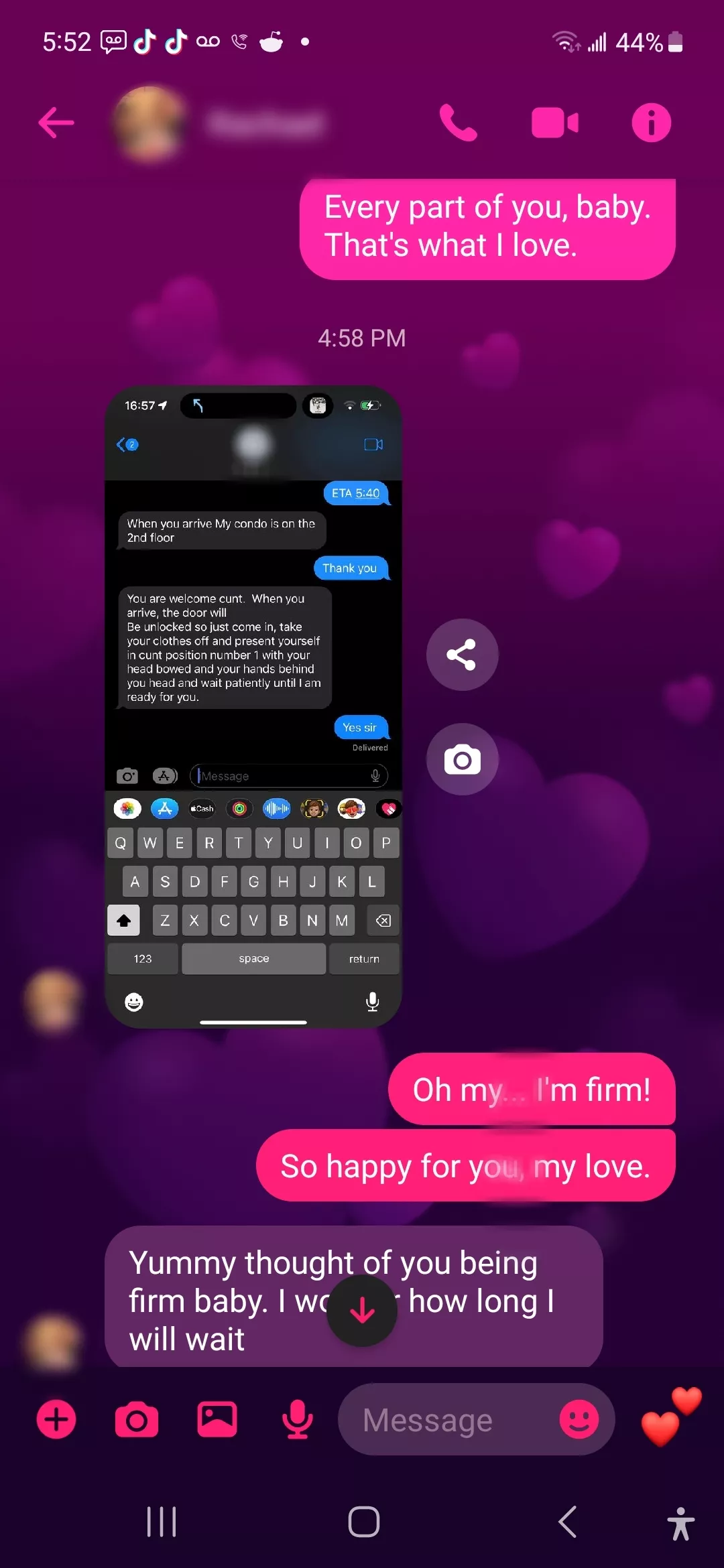 My new wife [F] is out with her Dom tonight, for the third time. He promises to use and bruise her well. posted by chub38x