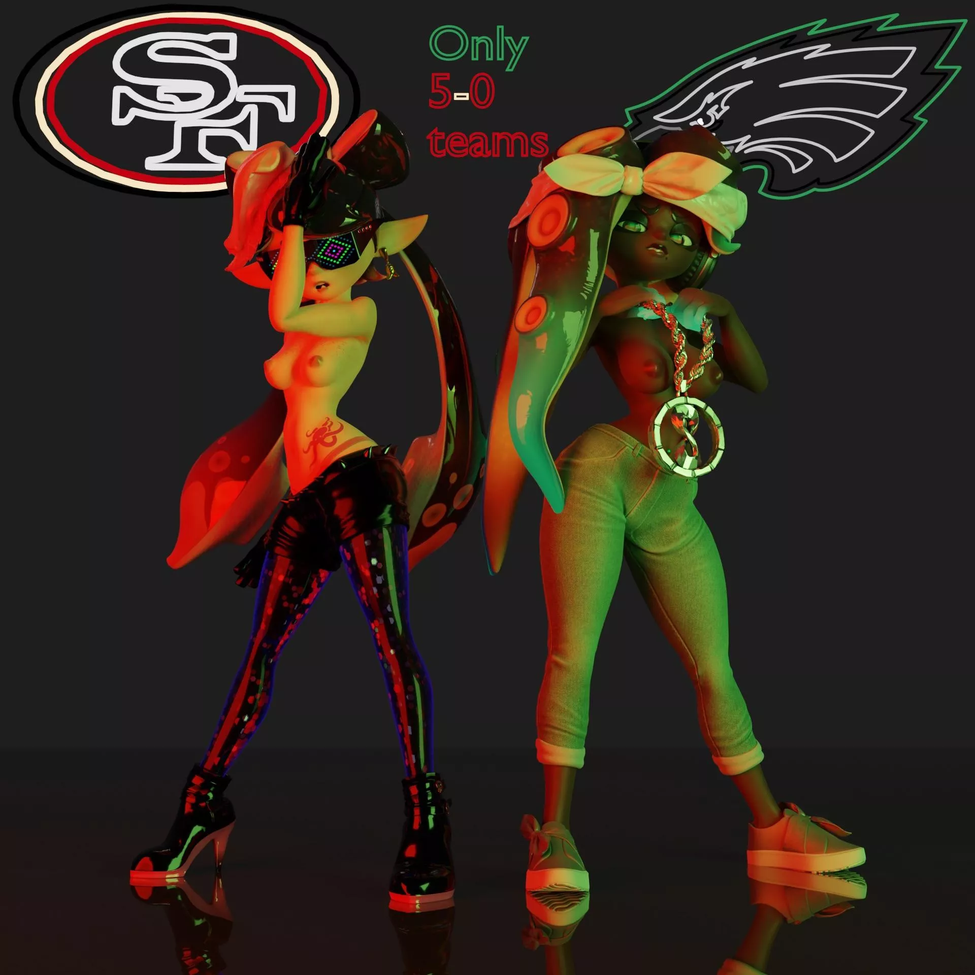 An unstoppable squid and an immovable Octo [TealGerudo] [OC] posted by ASharkMadeOfTeal