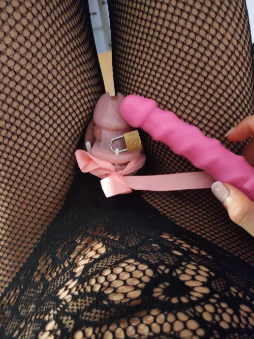 Chastity+Dildo= ? by PinkPrincess981
