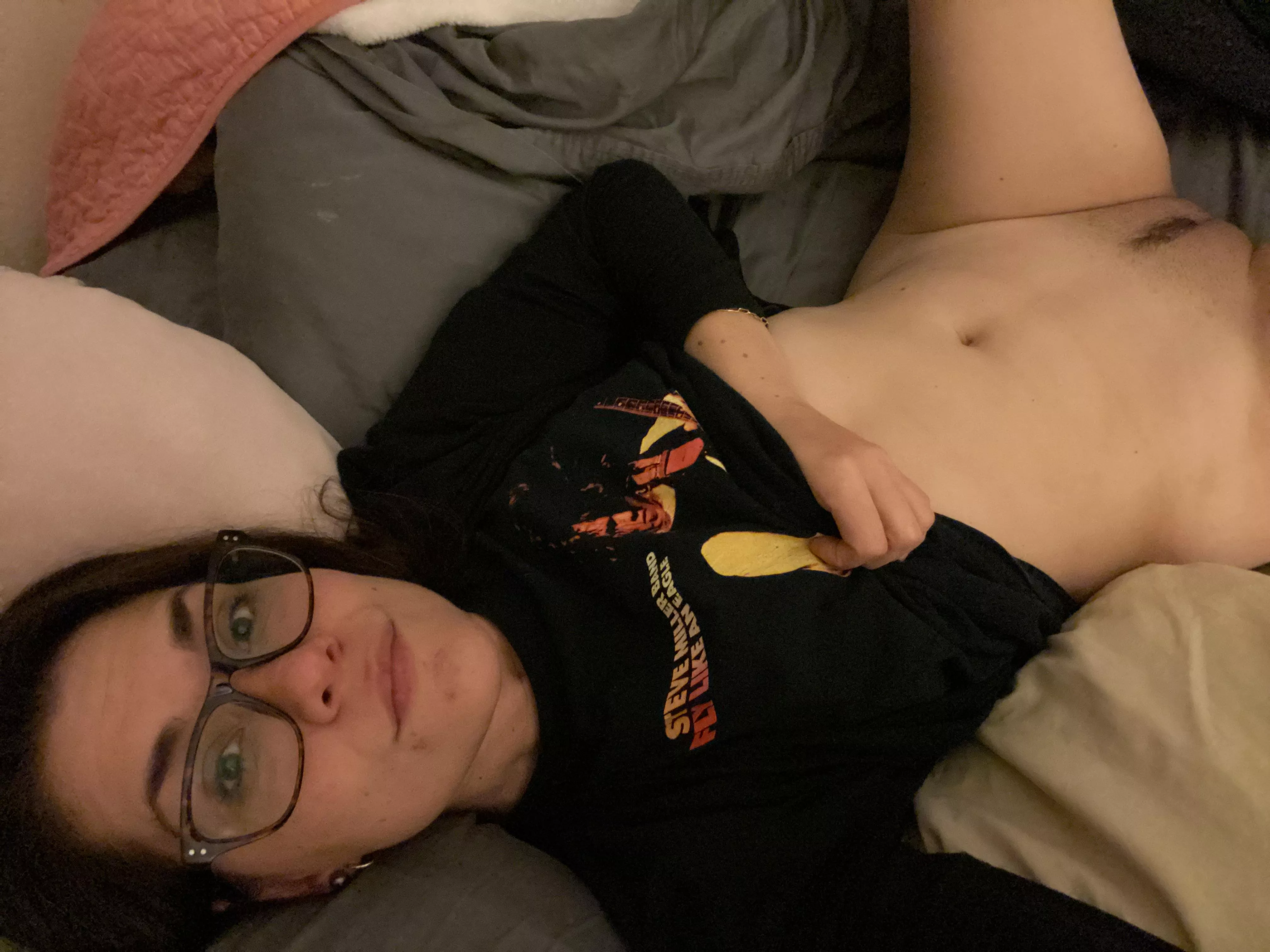 Messy make up, messy hair, cum on my pillow… I think Steve Miller would be proud. 😈 posted by wifesband16