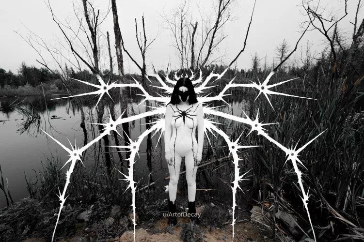 White-Venom cosplay model Kate-Zvkvt photo Roycoreroy body art Art of Decay by ArtofDecay