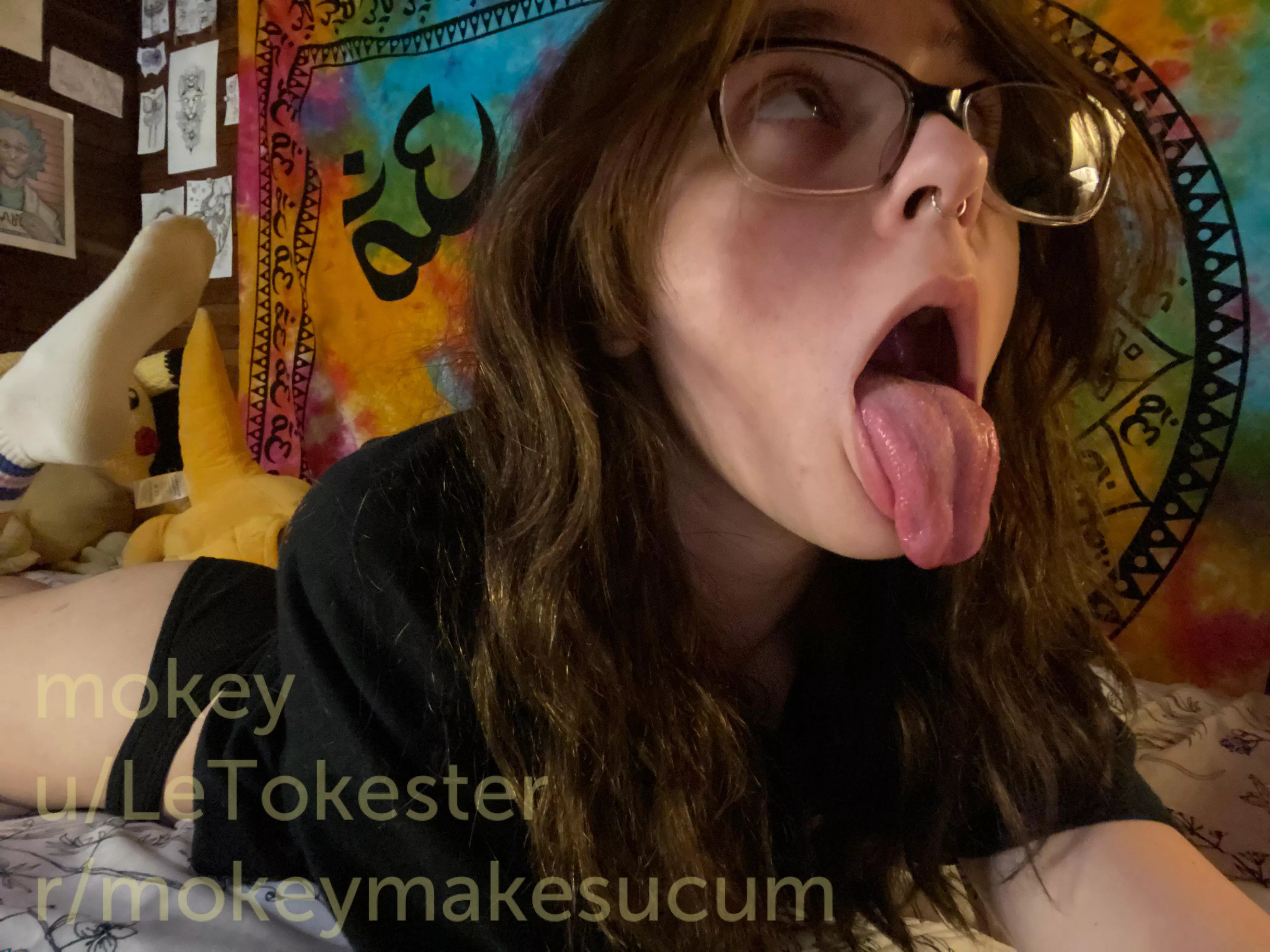 Eyes wide, mouth open, ready to receive your warm load… If you would be so kind as to bust on my tongue sir? posted by LeTokester