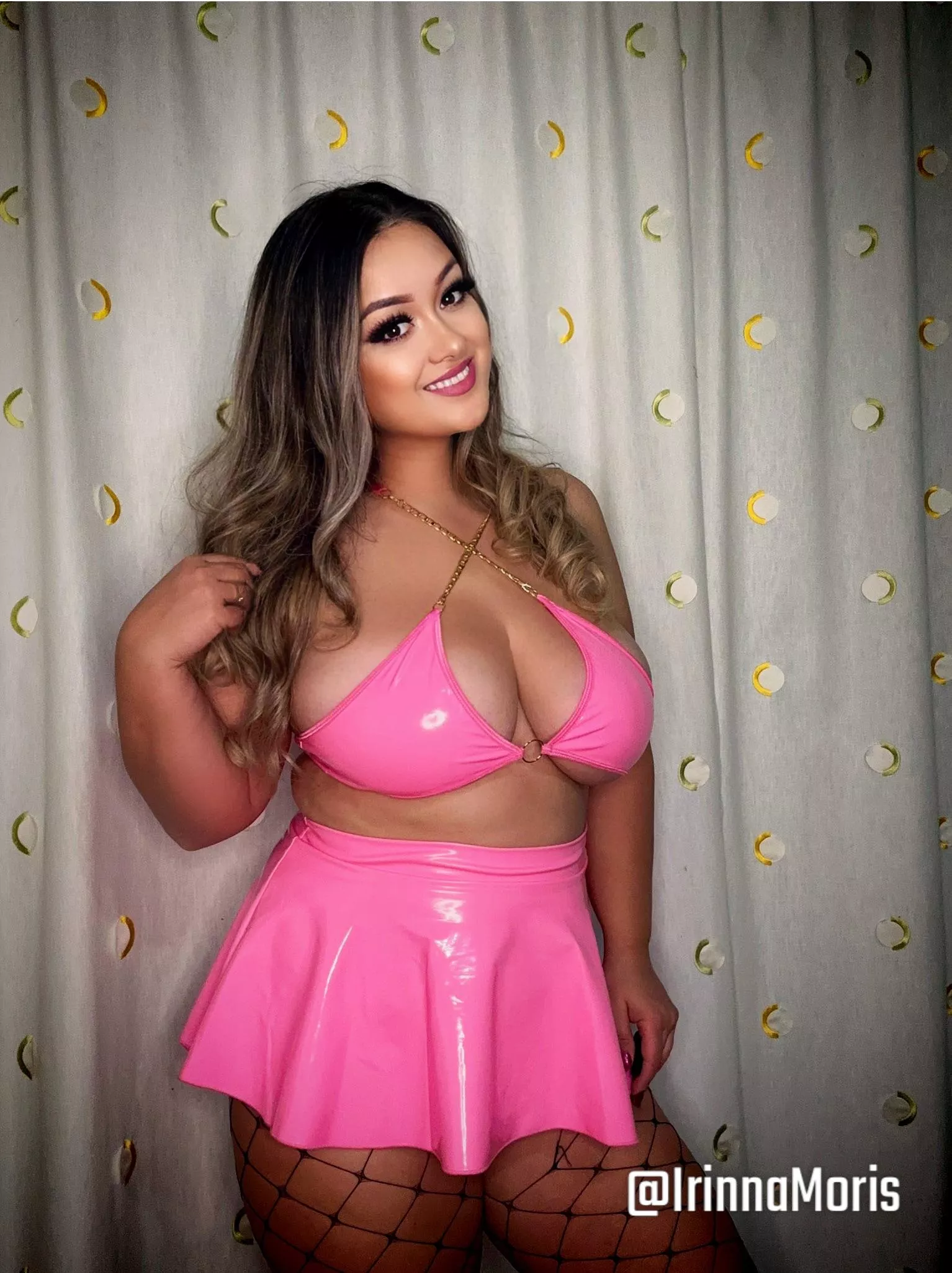 I can’t get enough of this shiny pink outfit 💖 how do you find it? posted by IrinnaMoris