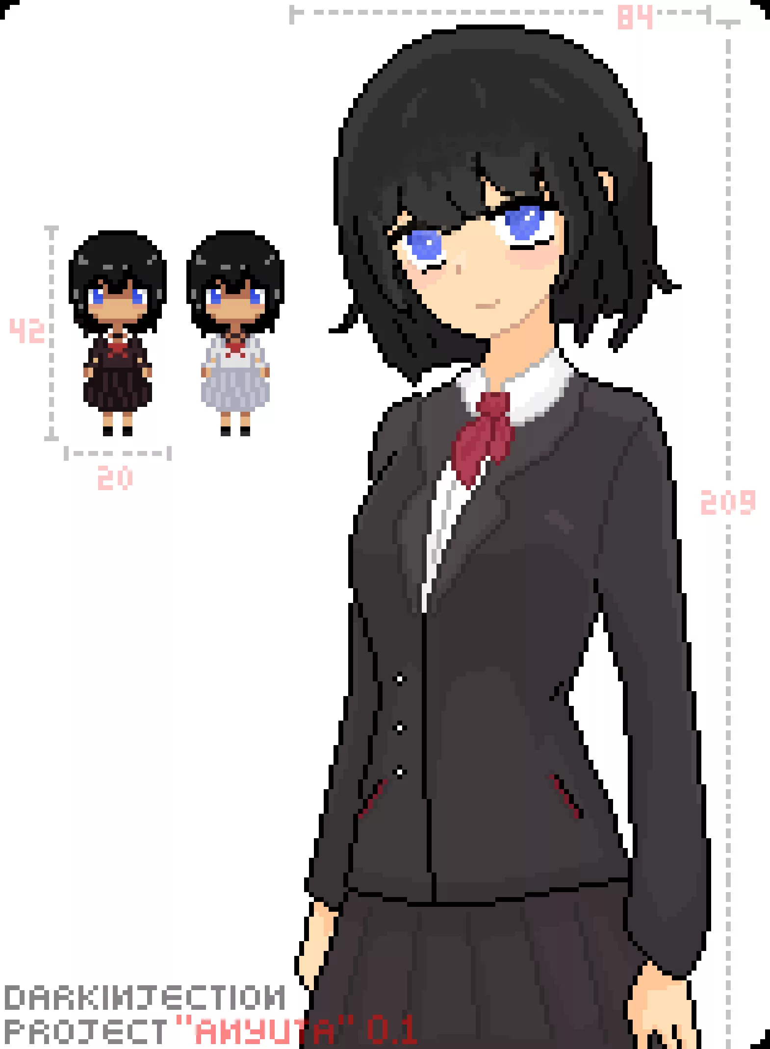 I joined the team making the game for Yuri Game Jam 2023, and here are my first attempts at drawing a character for it. The game is currently untitled, but you can follow its development on my Twitter(X) [Original] posted by Darkinjection