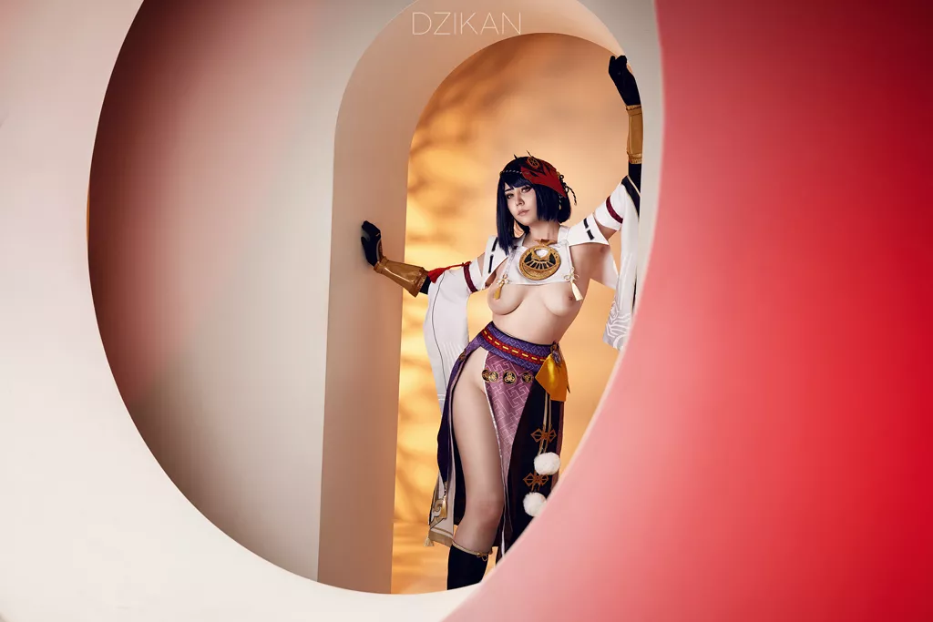 Kujou Sara cosplay photoshoot by Dzikan (Genshin Impact) posted by MaoDzikan