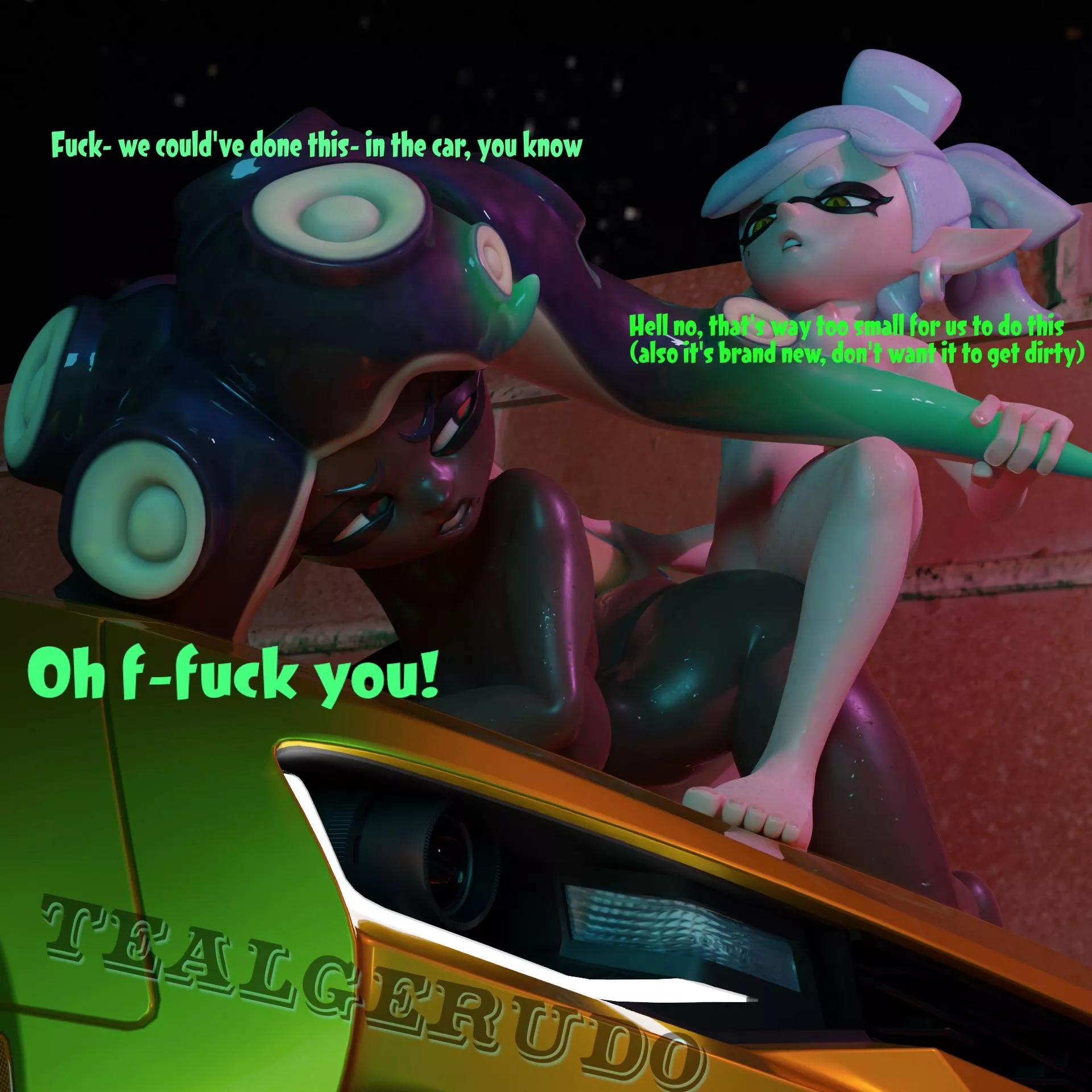 Marie pegging Marina on the hood of the car [TealGerudo] [OC] posted by ASharkMadeOfTeal