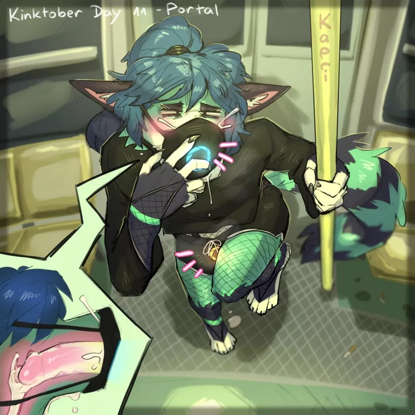 portal panties and mask in public (kapri) posted by femboyastra