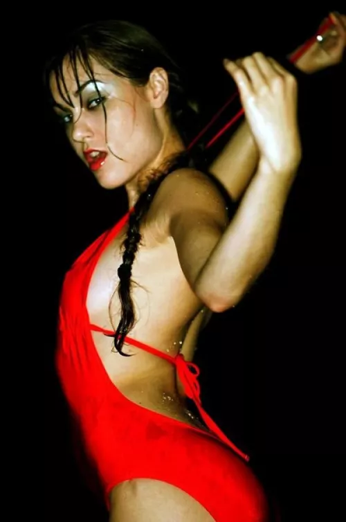 Sasha's red swimsuit... by SpunkySpunkyAssGuy