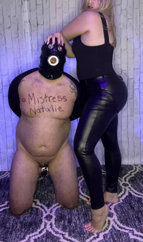 Switched over to an electric chastity cage complete with a urethra plug for the rest of locktober! [OC] [domme] by FootMistressNatalie