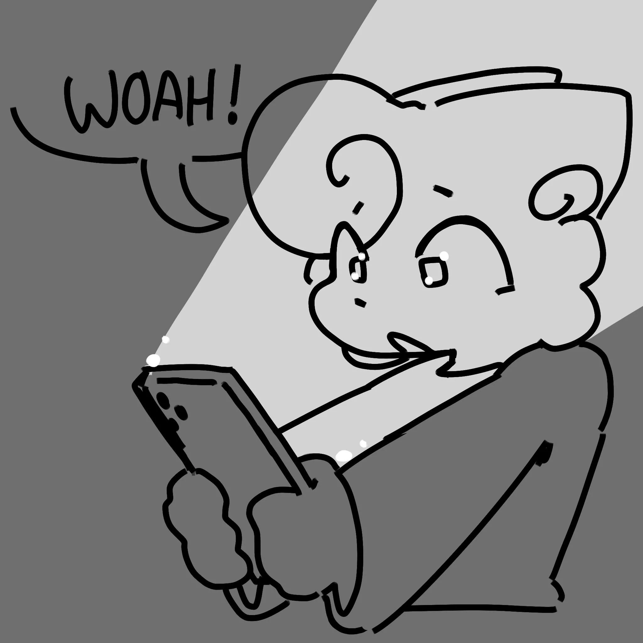 The cat now has possession of the phone, ask him a question? posted by SpiralArt