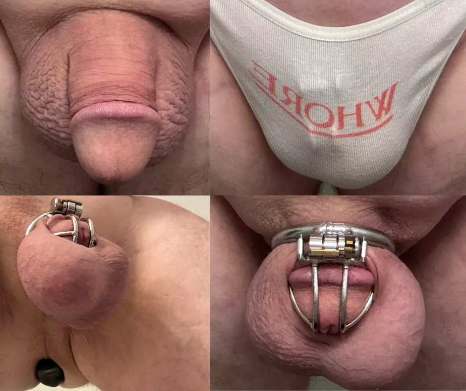 Took a quick hygiene and shaving break during Locktober posted by desireorgasm